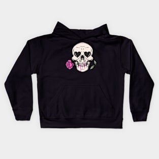 skeleton valentine, skull heart Kids Hoodie